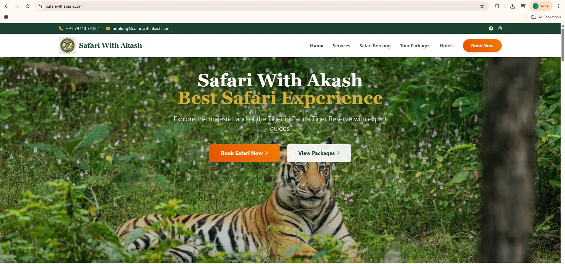 Safari With Akash Website Screenshot