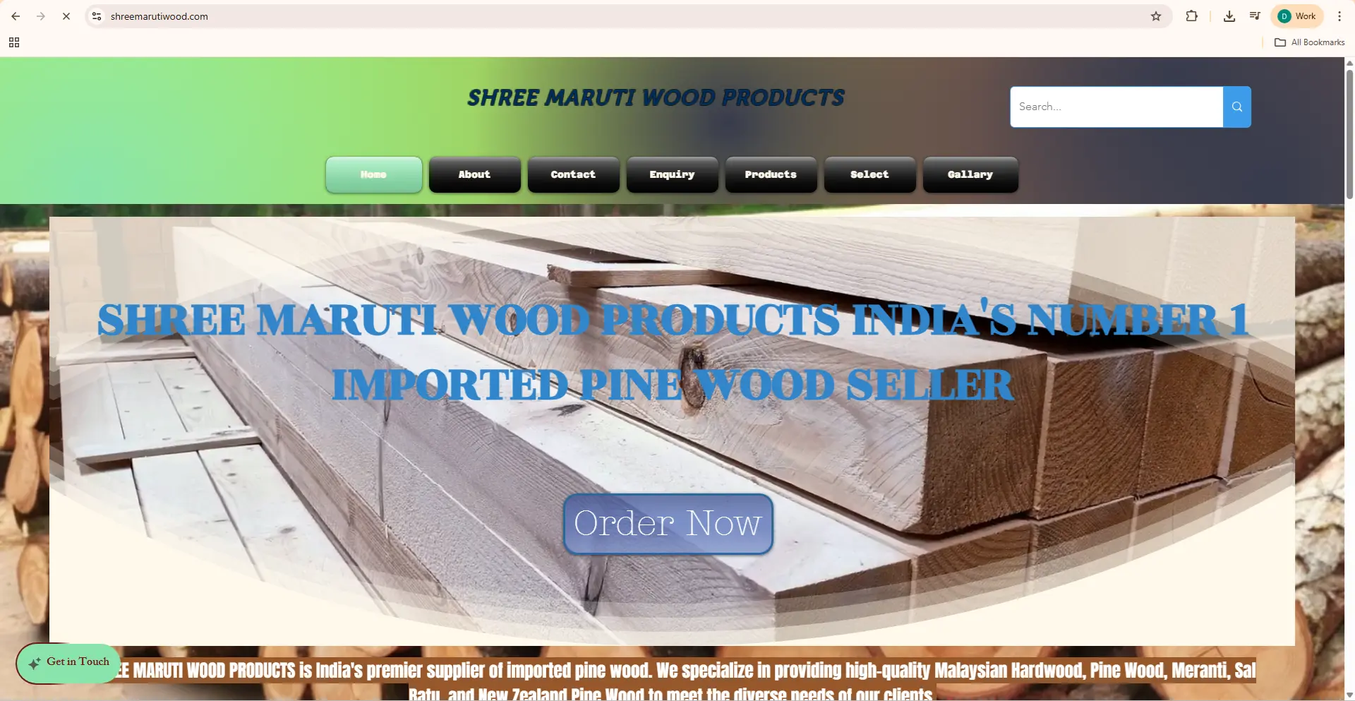Shree Maruti Wood Website Screenshot